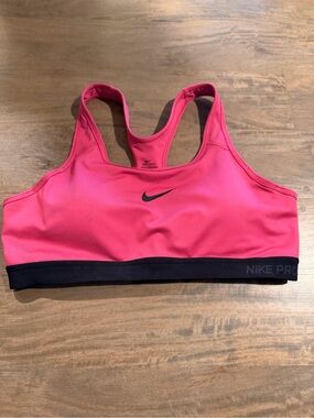 Nike Pink Racerback Sports Bra with Black Underband